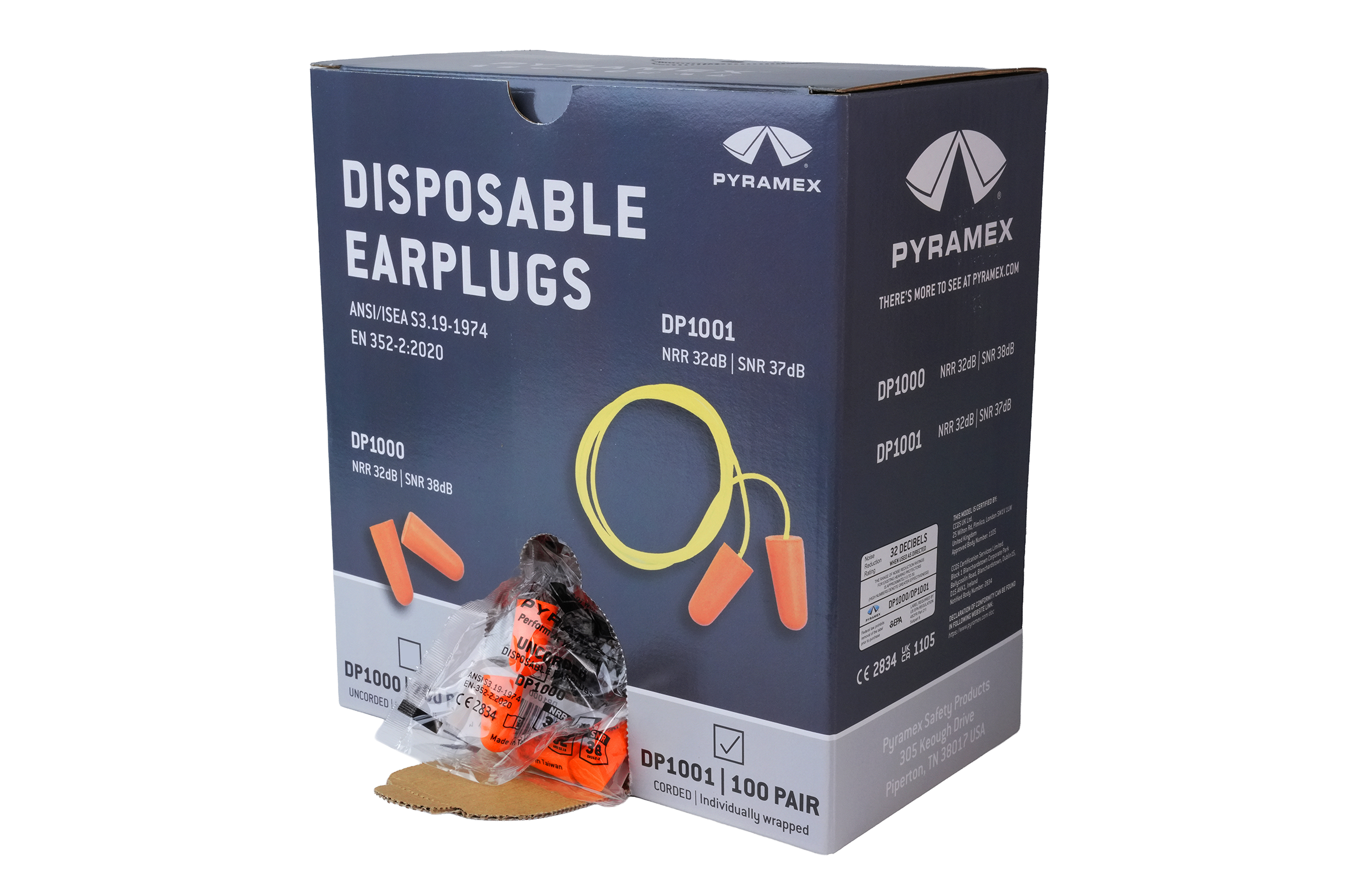 DP1001 Disposable Corded Earplugs – Pyramex