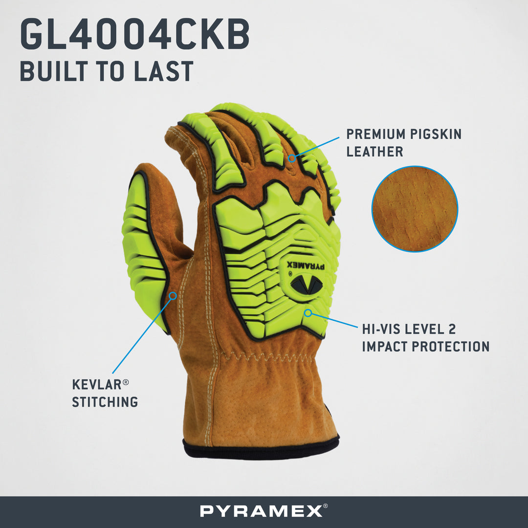 GL4004CKB - Premium Pigskin Driver A6 Cut Level 2 Impact – Pyramex