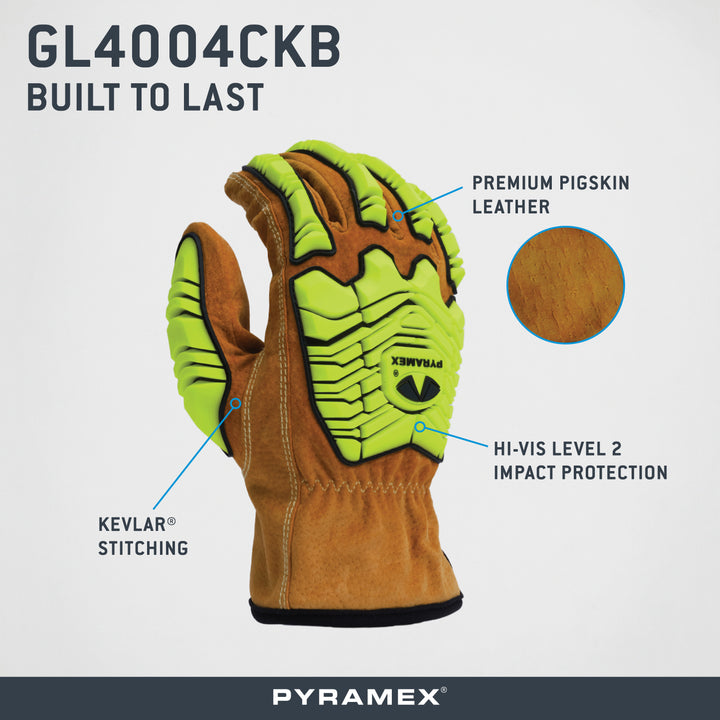 GL4004CKB - Premium Pigskin Driver A6 Cut Level 2 Impact – Pyramex