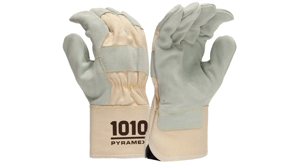 はむ GL1010W - Premium Split Cowhide Leather Palm + Safety Cuff A2 Cut