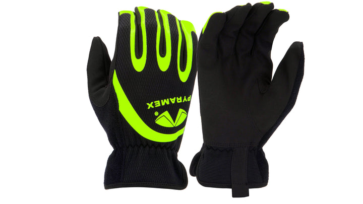 Pyramex- Gloves- Synthetic Leather Palm - Slipon Elastic Cuff - Touchscreen Capability- Large