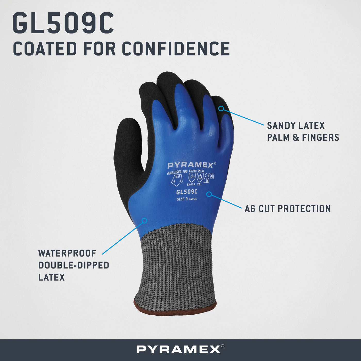 GL509C - Insulated Double Dipped Sandy + Smooth Latex A6 Cut