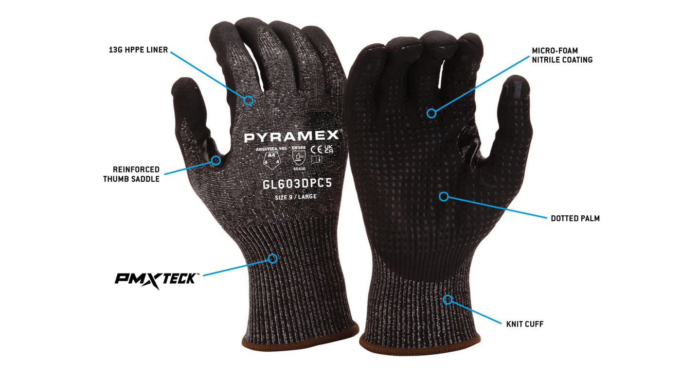 GL603DPC5 - Micro-Foam Nitrile A4 Cut - Pyramex®