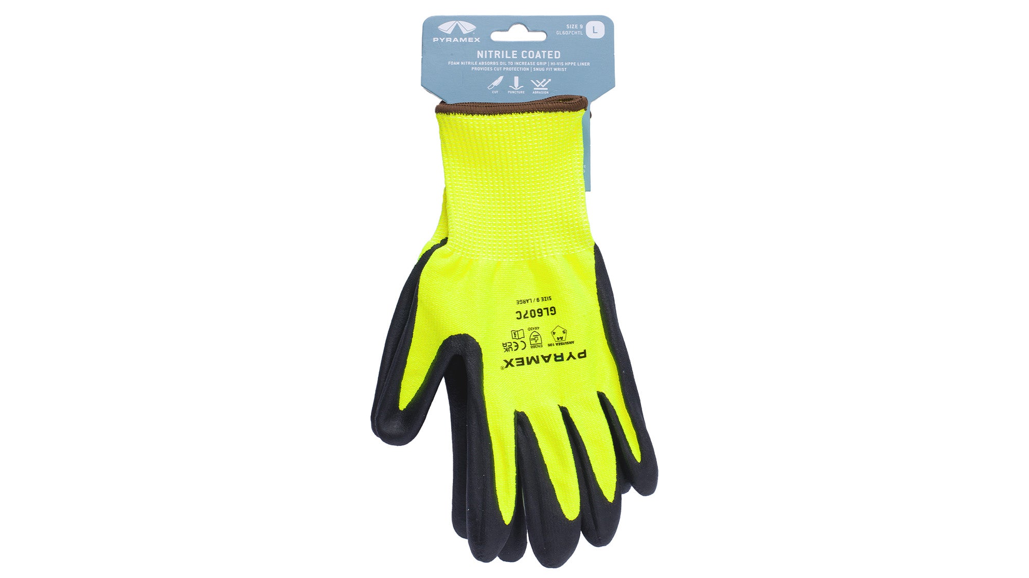 GL607C - Micro-Foam Nitrile Hi-vis A4 Cut - Pyramex®