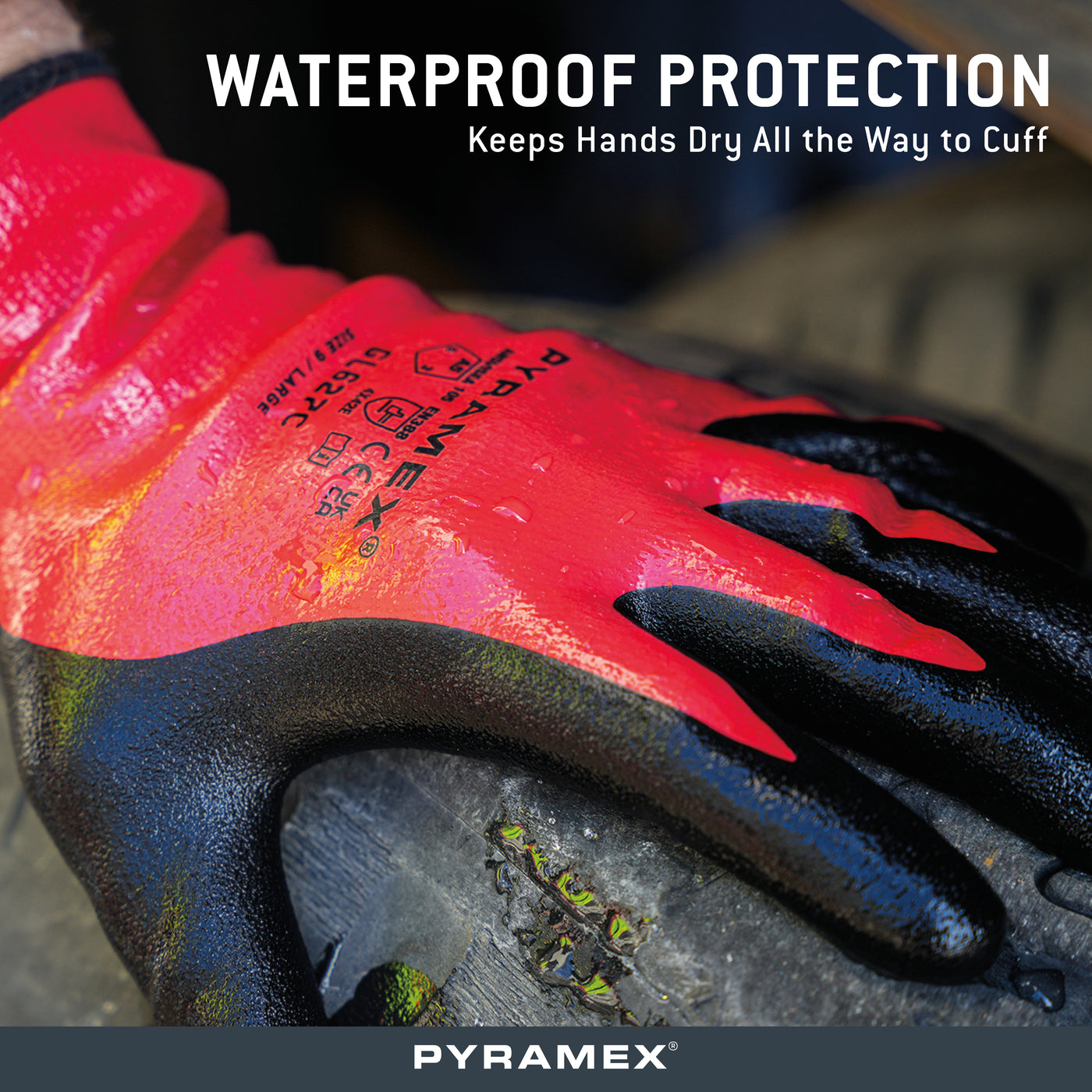 GL627C - Waterproof Double-Dipped Sandy Nitrile A5 Cut – Pyramex