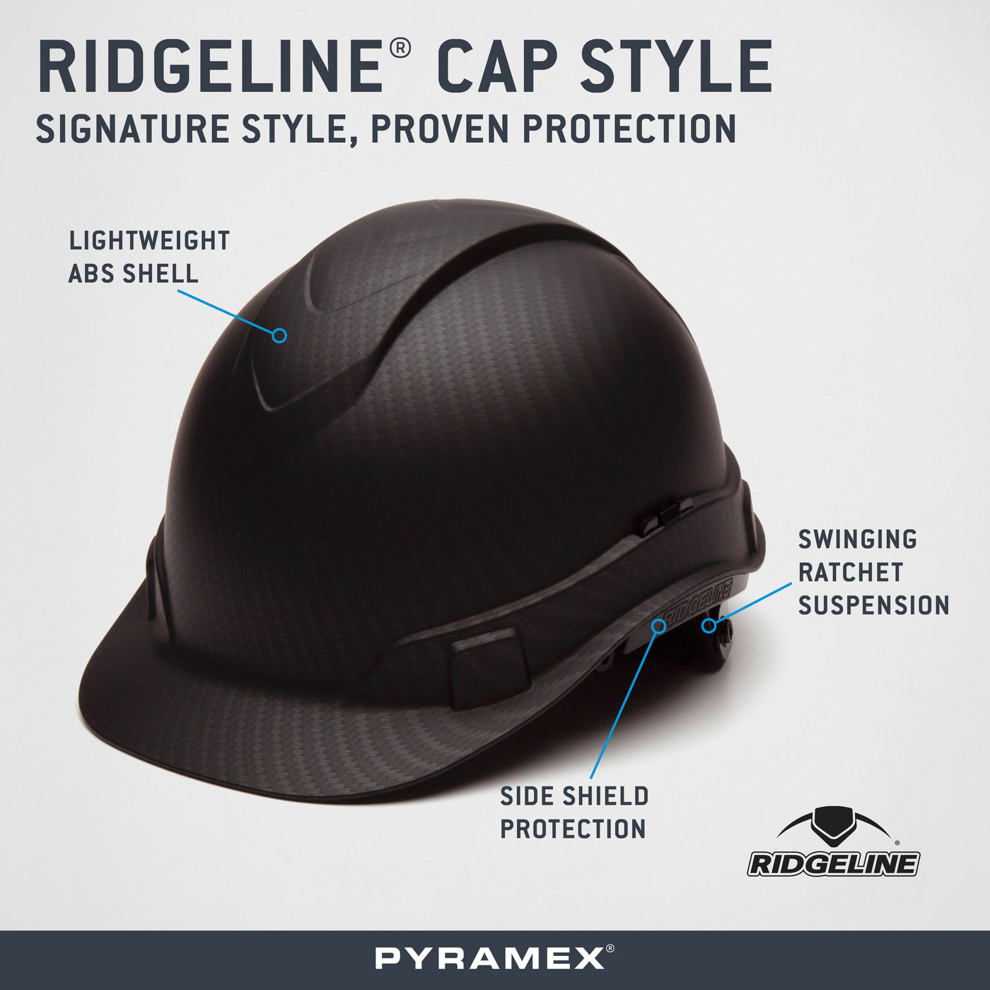 Cap Style Ratcheting System Ridgeline® Cap Style (4-Point Standard Ratchet) – Pyramex