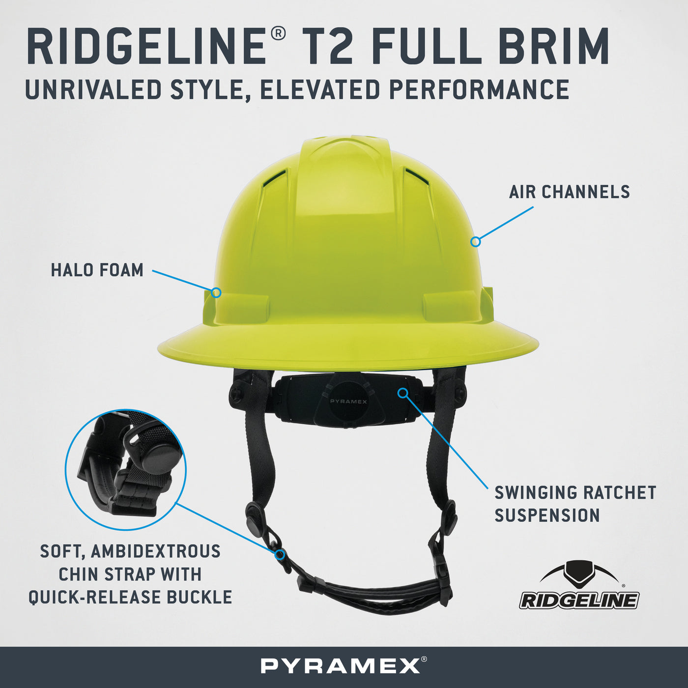 Yellow Ridgeline Ridgeline® T2 Full Brim – Pyramex