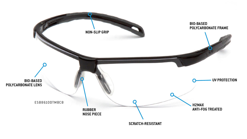 Pyramex Ever-Lite Lightweight Safety Glass Black Frame Dark