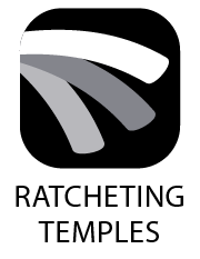 ratcheting temples