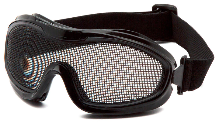 Pyramex - Wire Mesh Goggle - Black goggle with single wire mesh lens