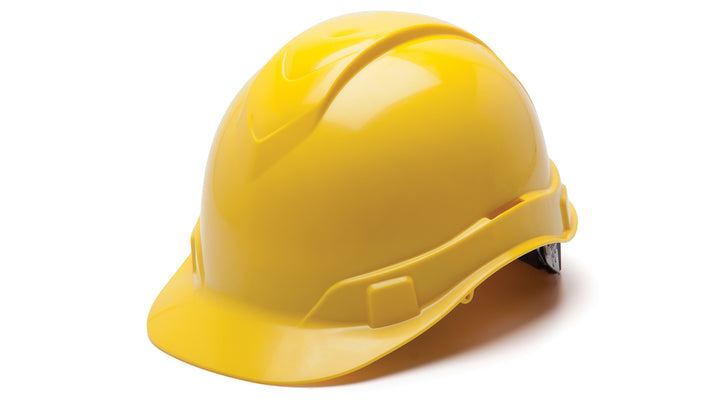 Ridgeline Hard Hat - Yellow-Ridgeline Cap Style 4 Pt Ratchet Suspension