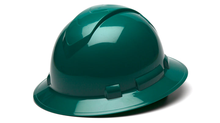 Ridgeline Full Brim Hard Hat - Green-Ridgeline Full Brim 4 Pt Ratchet Suspension