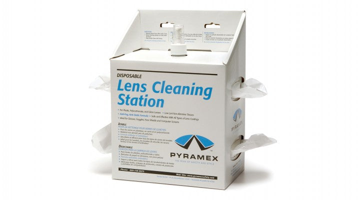 Pyramex Safety - Lens Cleaner - Lens Cleaning Station w/16 oz Cleaning Solution/1200 tissues - Lens Cleaning Tissue/Liquid