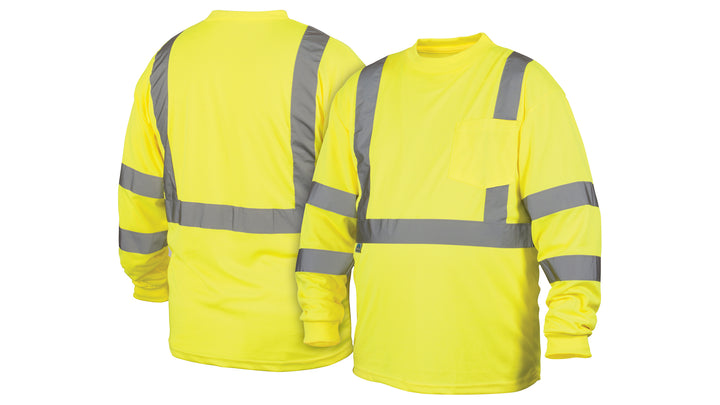 T-Shirt - Hi-Vis Lime Long Sleeve T-Shirt - Size Small