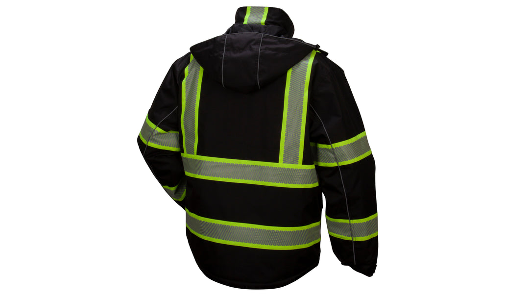 ANSI Type O - Class 1 Not FR Black Reflective Parka – Pyramex
