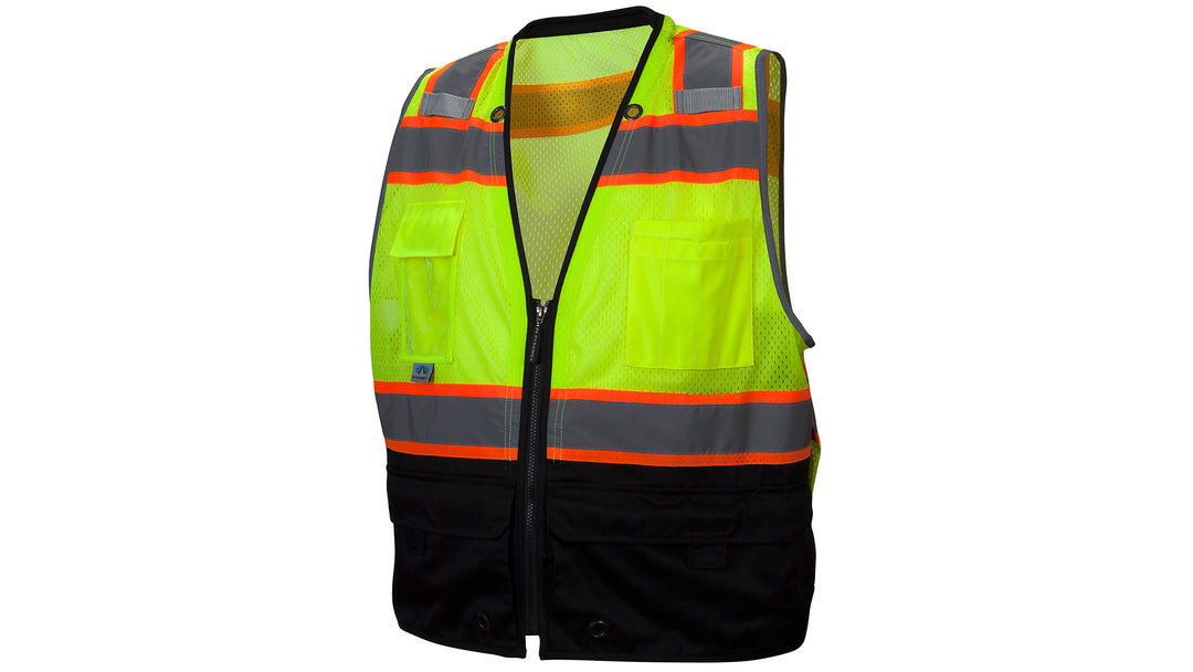 Type R - Class 2 Hi-Vis Lime Safety Vest with Black Bottom
