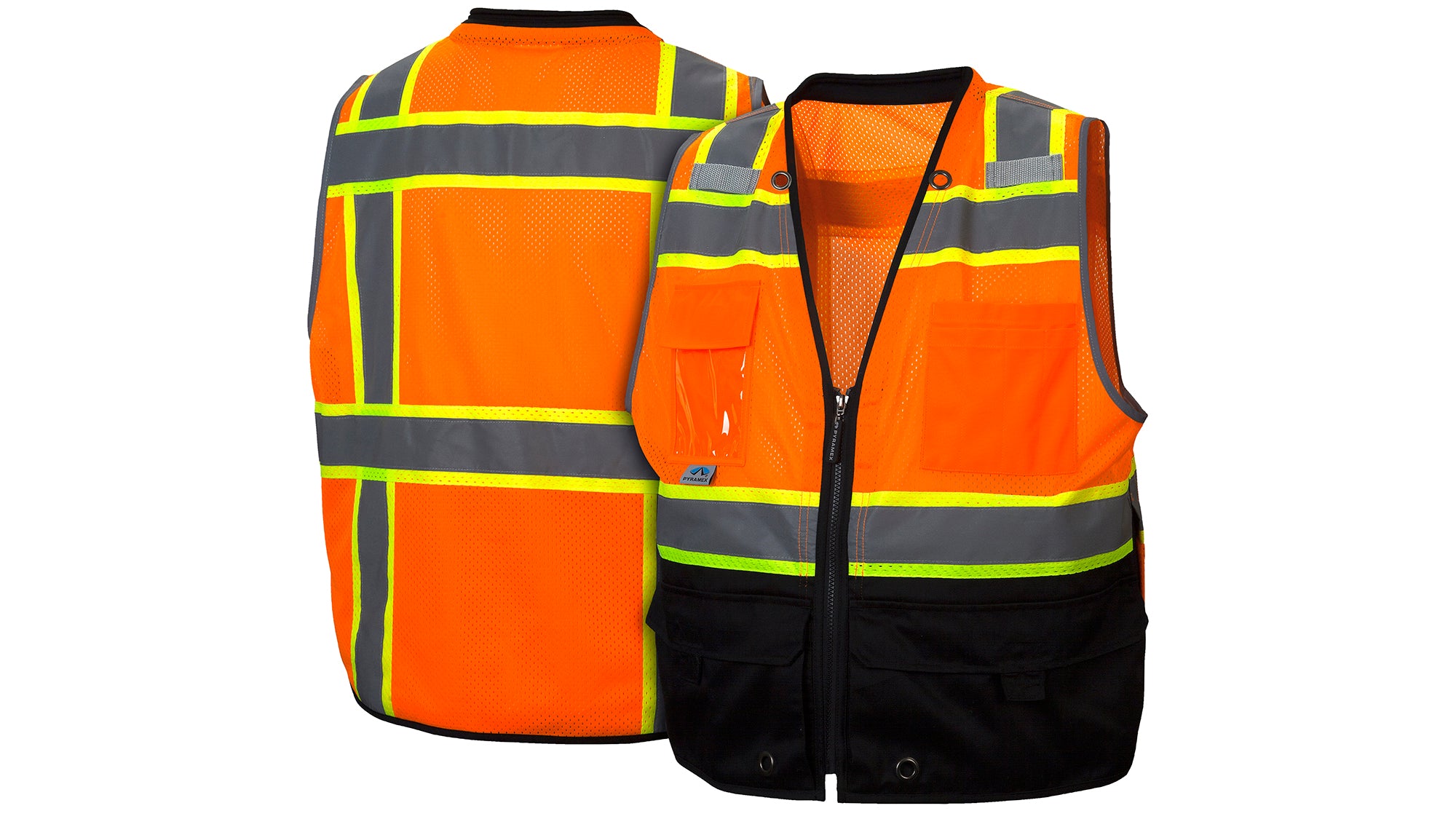 Type R - Class 2 Hi-Vis Lime Safety Vest with Black Bottom