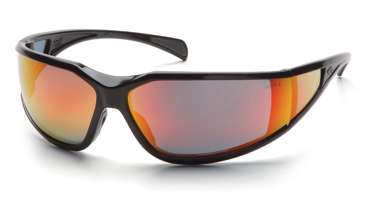 Exeter - Glossy Black Frame/Sky Red Mirror Anti-Fog Lens