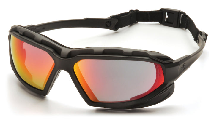 Highlander Plus - Black-Gray Frame/Sky Red Mirror Anti-Fog Lens